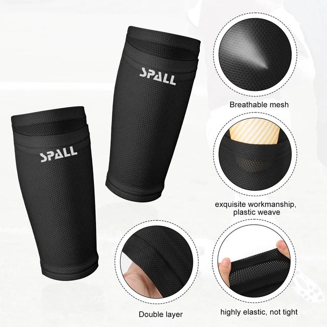 Soccer Shin Guards Sleeves With Optimized Insert Pocket Shin Pad Compression Sleeves Leg Performance Support For Youth And Adult(9085) | Ideal for All Surfaces, Kids & Adults | Match-Ready