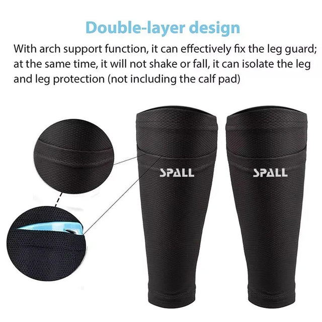 Soccer Shin Guards Sleeves With Optimized Insert Pocket Shin Pad Compression Sleeves Leg Performance Support For Youth And Adult(9085) | Ideal for All Surfaces, Kids & Adults | Match-Ready