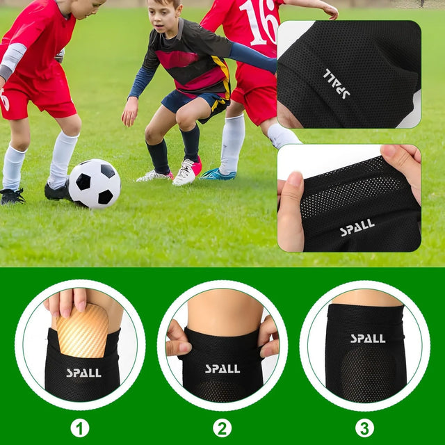 Soccer Shin Guards Sleeves With Optimized Insert Pocket Shin Pad Compression Sleeves Leg Performance Support For Youth And Adult(9085) | Ideal for All Surfaces, Kids & Adults | Match-Ready