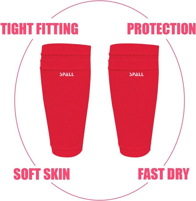 Soccer Shin Guards Sleeves With Optimized Insert Pocket Shin Pad Compression Sleeves Leg Performance Support For Youth And Adult(9085) | Ideal for All Surfaces, Kids & Adults | Match-Ready