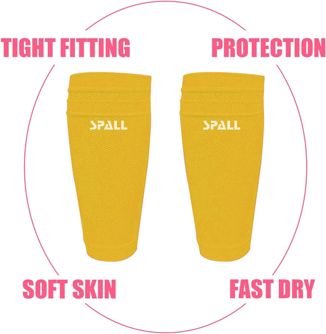Soccer Shin Guards Sleeves With Optimized Insert Pocket Shin Pad Compression Sleeves Leg Performance Support For Youth And Adult(9085) | Ideal for All Surfaces, Kids & Adults | Match-Ready