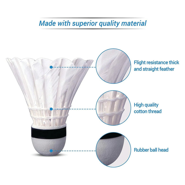 Badminton Shuttlecocks With Great Stability And Durability High Speed Badminton Ball For Indoor Outdoor Game(2353) | Ideal for All Surfaces, Kids & Adults | Match-Ready | Includes Pump & Needle