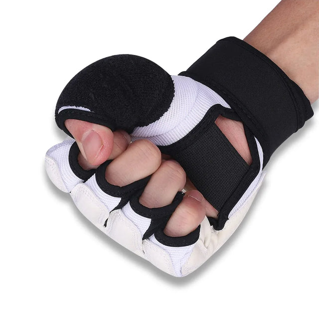 Taekwondo Gloves hand Protectors Half Finger Set Support Fit For Sparring Martial Arts Boxing Training Taekwondo Karate For Men | Ideal for All Surfaces, Kids & Adults | Match-Ready | Includes Pump & Needle
