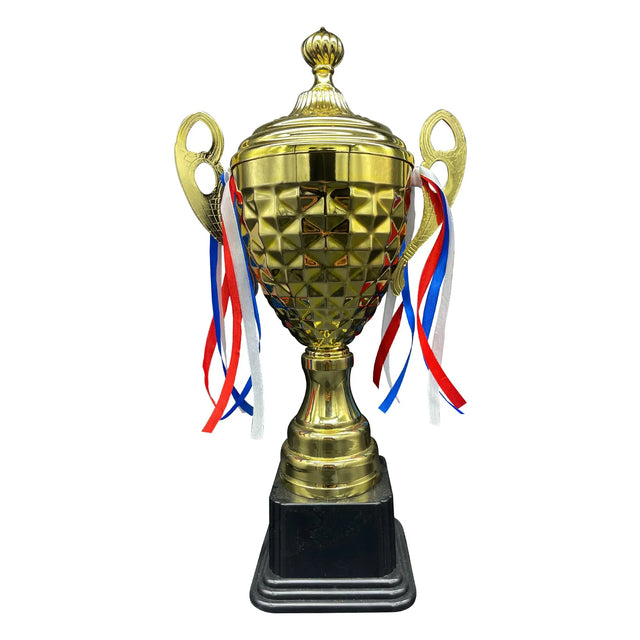 Gold Plated Trophy With Black Base For School Ceremony Appreciation Gift Sports Tournaments Competitions Sports Awards | Ideal for All Surfaces, Kids & Adults | Match-Ready | Includes Pump & Needle