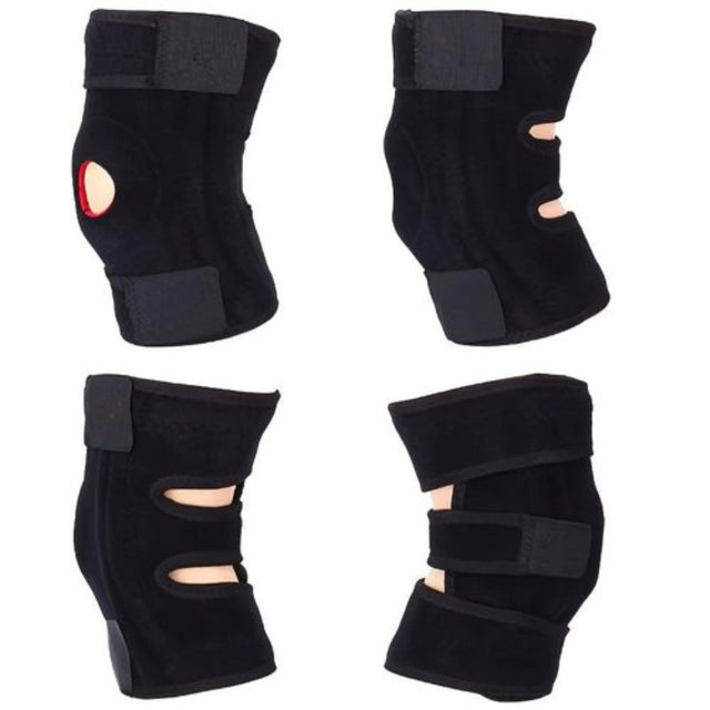 1pc Adjustable Fiess Knee Support Brace - Elastic Patella Belt with Secure Straps Cut-Out Design | Ideal for All Surfaces, Kids & Adults | Match-Ready | Includes Pump & Needle | Durable & Long-Lasting performance