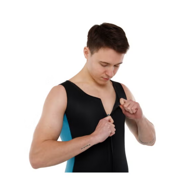 Zipper Vest for Men & Women, Gynecomastia Compress Zipper Vest Shapewear Vest for Men for Lessen the Chest Fat, Tighten and Strengthen Chest Muscles | Ideal for All Surfaces, Kids & Adults | Match-Ready