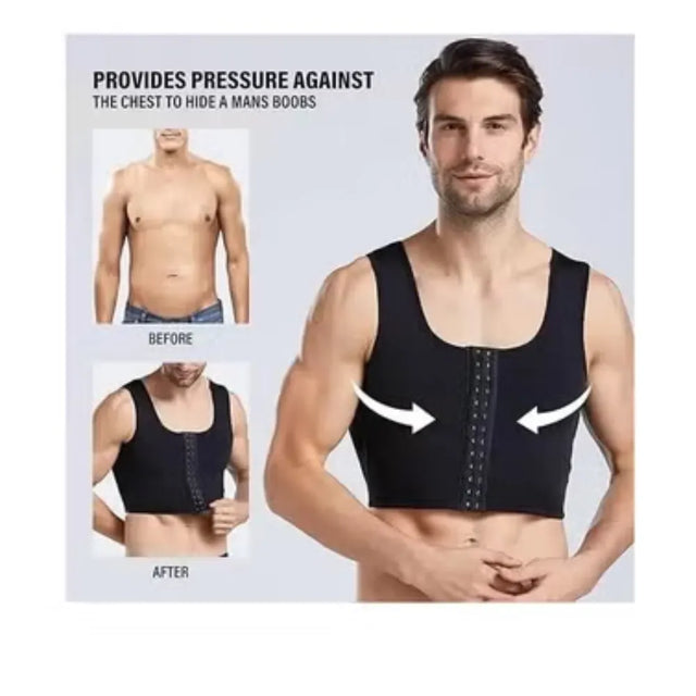 Mens Slim Control Shaper Compression Tank Top Body Posture Corrector Corset Sleeveless Top Abdomen Control Underwear | Ideal for All Surfaces, Kids & Adults | Match-Ready | Includes Pump & Needle
