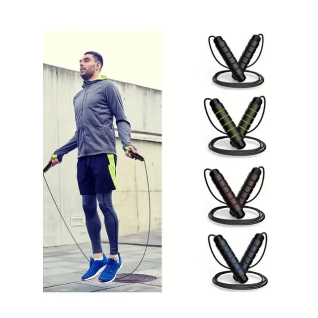 Adjustable Speed Heavy Weighted Steel Wire Exercise Skipping Jump Rope|Heavy Skipping Rope PVC Weighted Speed Exercise Jump Rope Breathing Handle 360 Degree rotation | Ideal for All Surfaces, Kids & Adults