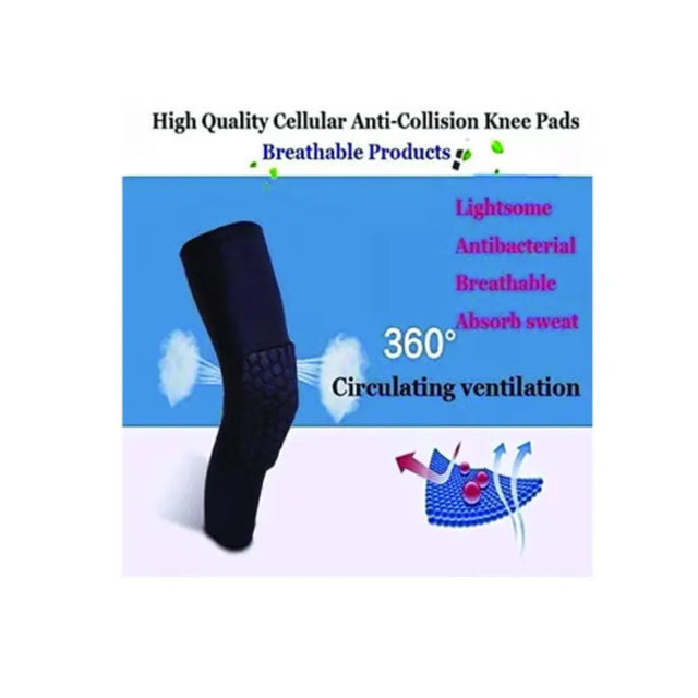 Knee Brace Compression Sleeve Wraps Pads Skin Friendly Use Elastic Fabric For Basketball Tennis Volleyball Climbing Gym Fitness Training | Ideal for All Surfaces, Kids & Adults | Match-Ready