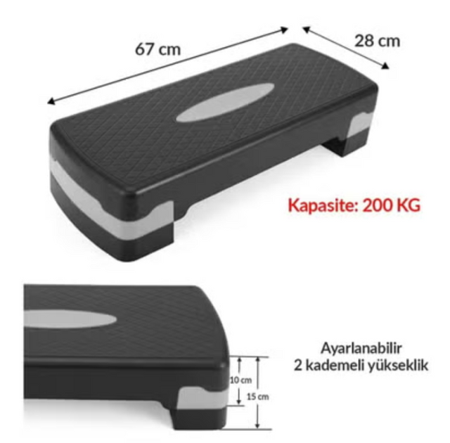 Spall Fitness Aerobic Step Exercise Step Full And Compact Sizes Workout Deck With Adjustable Riser Height And Non Slip Textured Surface