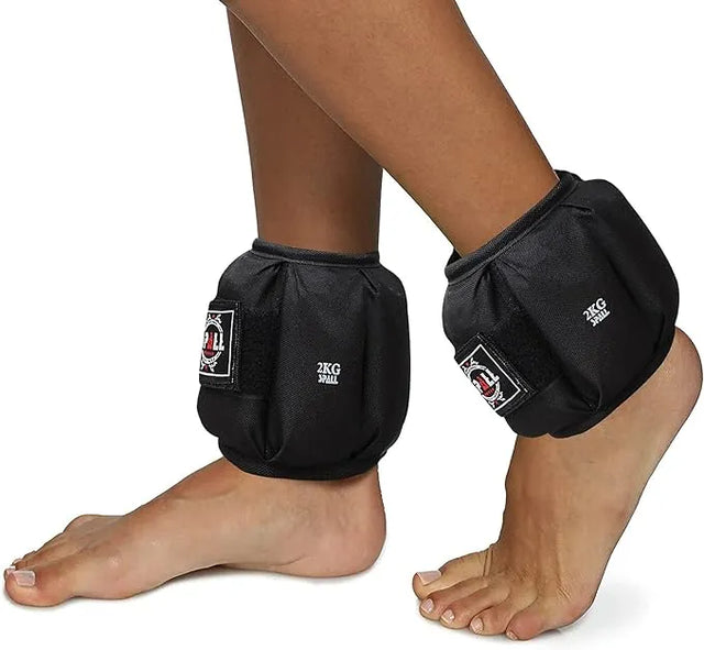 Ankle Weight 1kg To 4kg Black Adjustable For Gym Jogging Pilates Aerobic Cardio Walking Fitness Workout Exercise Strangth Training Perfect for Both Men And Women(SI-2805) | Ideal for All Surfaces