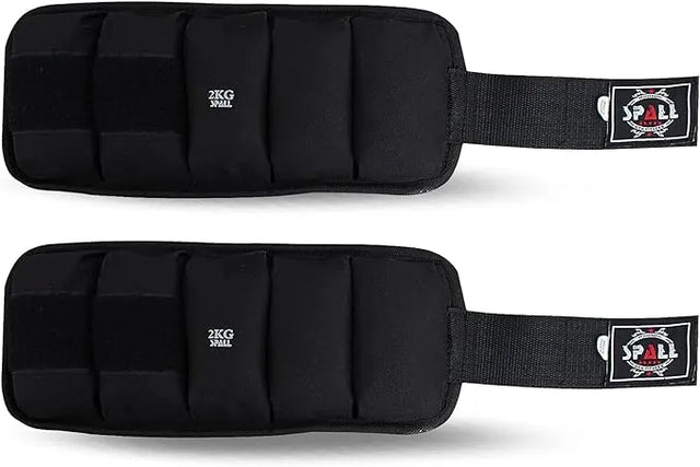 Ankle Weight 1kg To 4kg Black Adjustable For Gym Jogging Pilates Aerobic Cardio Walking Fitness Workout Exercise Strangth Training Perfect for Both Men And Women(SI-2805) | Ideal for All Surfaces