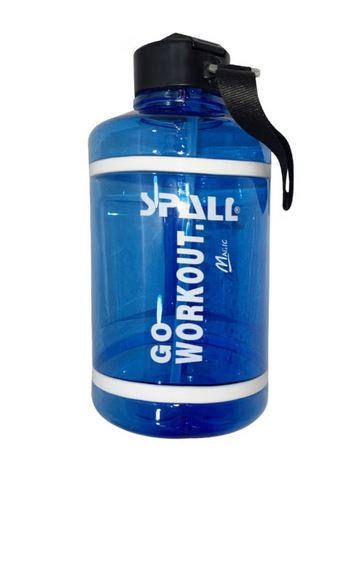 Spall Water Bottle Half Gallon Leak Proof Water Jug With Handle For Students Fitness Gym And Outdoor Sports For Men Women And Kids | Ideal for All Surfaces, Kids & Adults | Match-Ready | Includes Pump & Needle