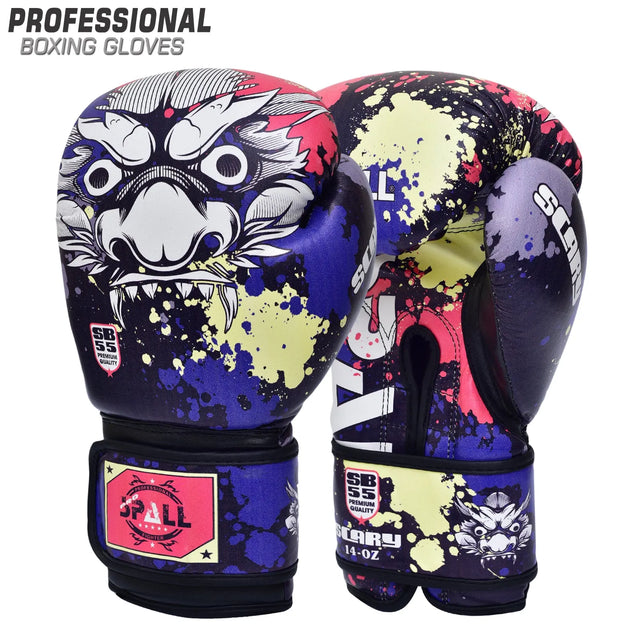 Boxing Gloves 6oz to 14oz Green Red Blue for Kickboxing MMA Fighting Muay Thai Punching Bag Sparring Sports Indoor and Outdoor Training for Men and Women By SPALL(SI-1415) | Ideal for All Surfaces