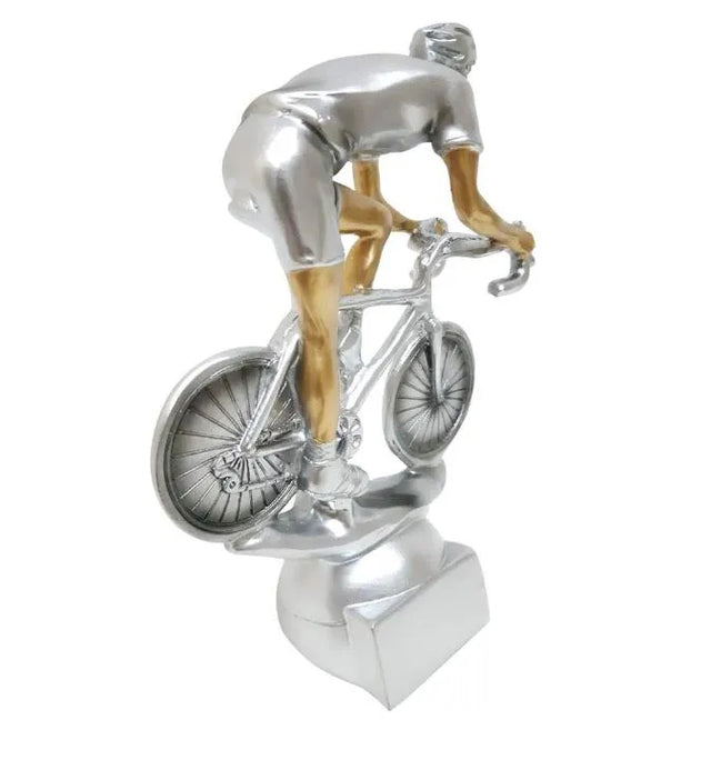 Bicycle Shape Trophy Height 20 cm Width 14 cm Depth 7 cm Silver/Brown For Cycling Championship Award School Events Birthdays Sports Games Company Events Football Team(4600-A6) | Ideal for All Surfaces