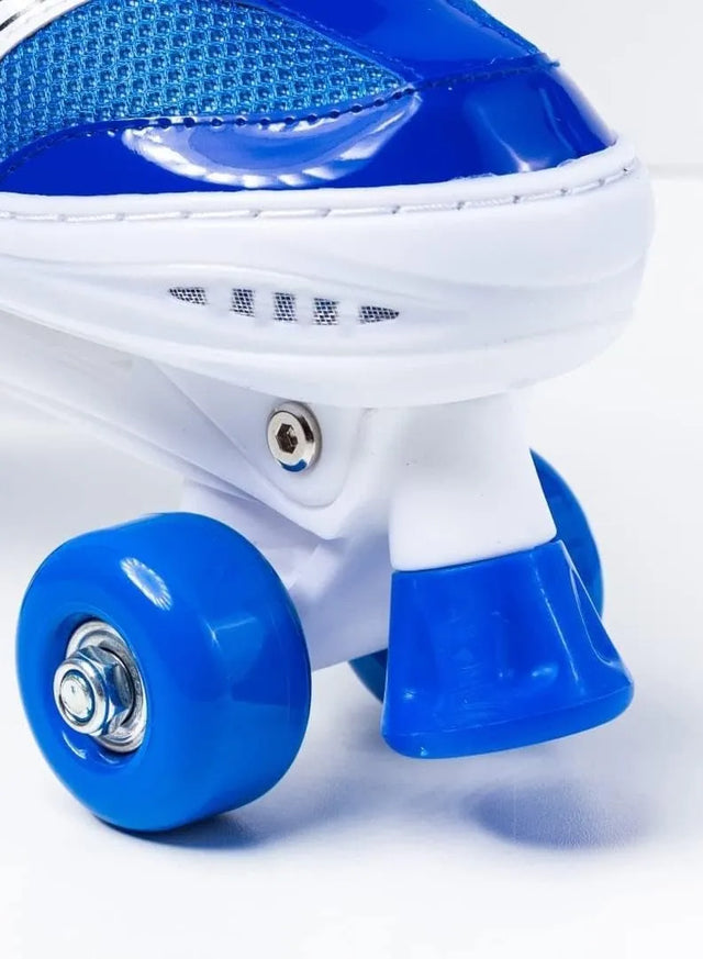 Kids Unisex Adjustable Four Wheel Roller Skating Shoes With Stopper Making it Easier for kids to Balance 238806 | Ideal for All Surfaces, Kids & Adults | Match-Ready | Includes Pump & Needle