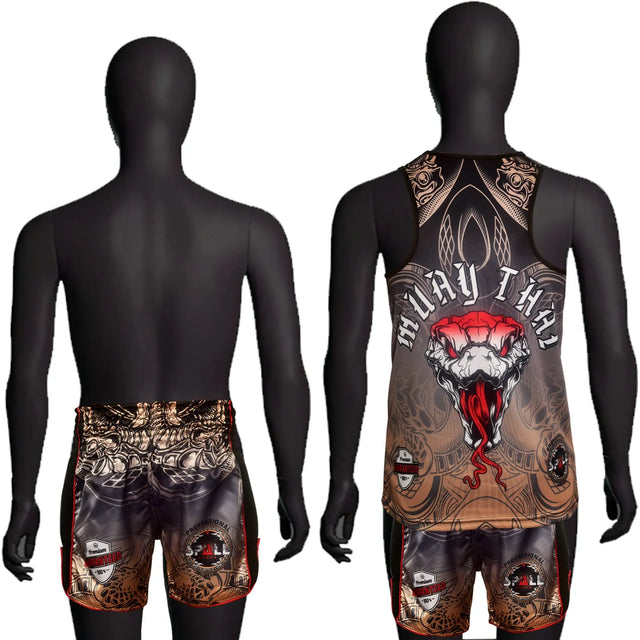Muay Thai Tank Top Shorts Fury Sports Workout Muay Thai Gym Jogging(SI-3198) | Ideal for All Surfaces, Kids & Adults | Match-Ready | Includes Pump & Needle | Durable & Long-Lasting Performance