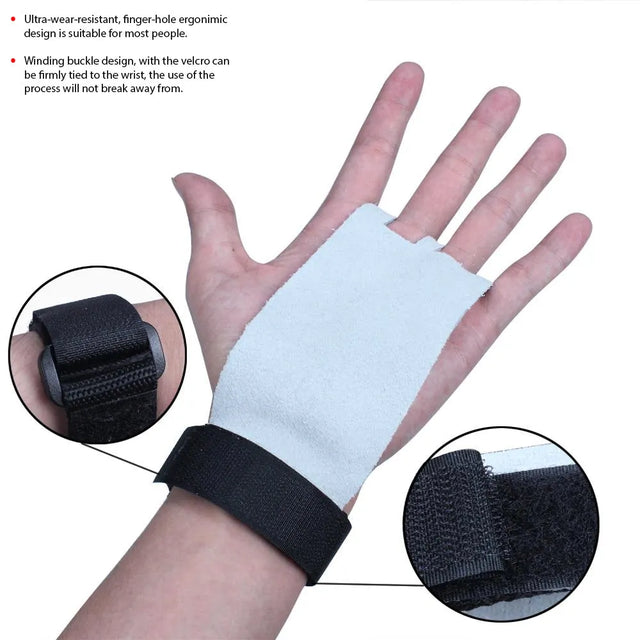 Hand Grip Glove Synthetic Leather Crossfit Gymnastics Guard Palm Protectors Weight Lifting Gloves Pull Up Bar Heavy Duty Grips (SI-6045) | Ideal for All Surfaces, Kids & Adults | Match-Ready