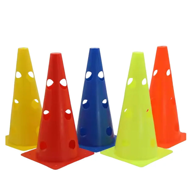 Speed Agility Training Cones with Hole Set 2 Height Levels | Ideal for All Surfaces, Kids & Adults | Match-Ready | Includes Pump & Needle | Durable & Long-Lasting Performance
