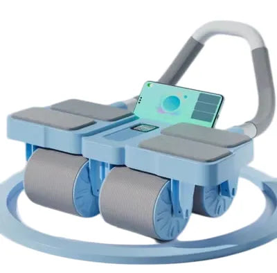4-Wheel Butterfly Ab Roller with Elbow Pads - Automatic Rebound Core Trainer for Home Fitness & Strength Training, Durable PVC Material | Ideal for All Surfaces, Kids & Adults | Match-Ready