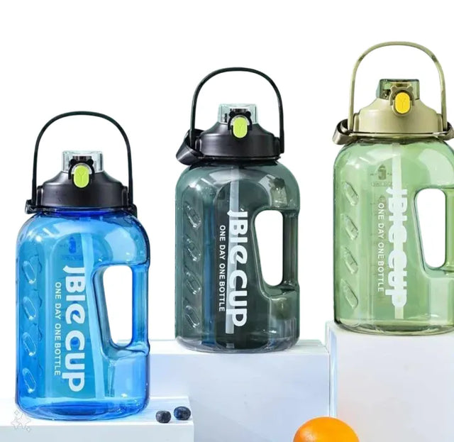 2.2L Large Water Bottle with Handle ? Leakproof BPA-Free Sports Jug for Gym, Fitness, Outdoor & Daily Hydration ? Big Cup Water Container with Time Marker | Ideal for All Surfaces, Kids & Adults