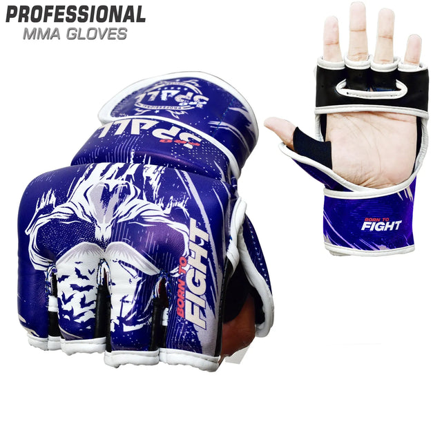 MMA Gloves Artificial Leather Half-Finger Red Black Blue Men & Women Punching Bag for UFC Muay Thai Kickboxing Sparring Training and Combat Grappling Gloves By SPALL(SI-2201) | Ideal for All Surfaces