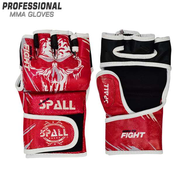 MMA Gloves Artificial Leather Half-Finger Red Black Blue Men & Women Punching Bag for UFC Muay Thai Kickboxing Sparring Training and Combat Grappling Gloves By SPALL(SI-2201) | Ideal for All Surfaces