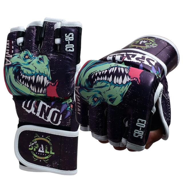 MMA Gloves Half Finger Grappling Gloves With Open Palms Punching Bag For Muay Thai Kickboxing Sparring Sanda Sparring Punching Bag Training And Combat(SI-2204) | Ideal for All Surfaces, Kids & Adults