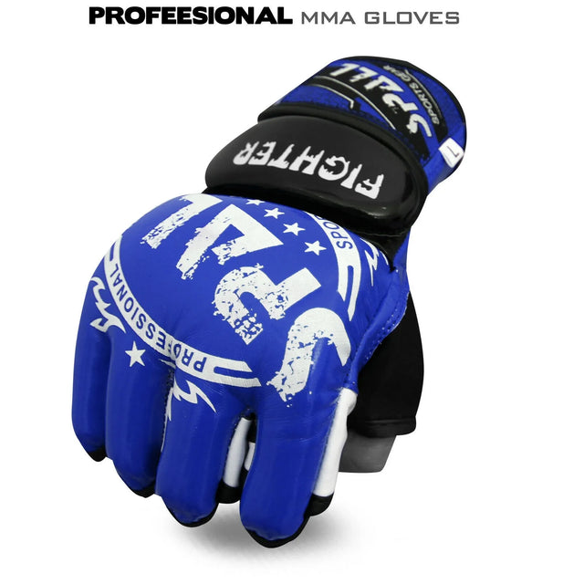 MMA Gloves Half Finger For Kickboxing Muay Thai Boxing Fighting Wrestling Sparring Sports Training For Men And Women(SI-1182) | Ideal for All Surfaces, Kids & Adults | Match-Ready | Includes Pump & Needle