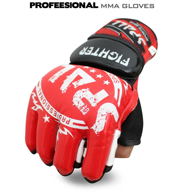 MMA Gloves Half Finger For Kickboxing Muay Thai Boxing Fighting Wrestling Sparring Sports Training For Men And Women(SI-1182) | Ideal for All Surfaces, Kids & Adults | Match-Ready | Includes Pump & Needle