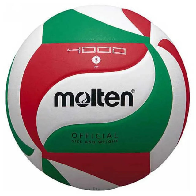 Molten V 5 M 4500 Volleyball, Blanc-Vert-Route | Ideal for All Surfaces, Kids & Adults | Match-Ready | Includes Pump & Needle | Durable & Long-Lasting Performance