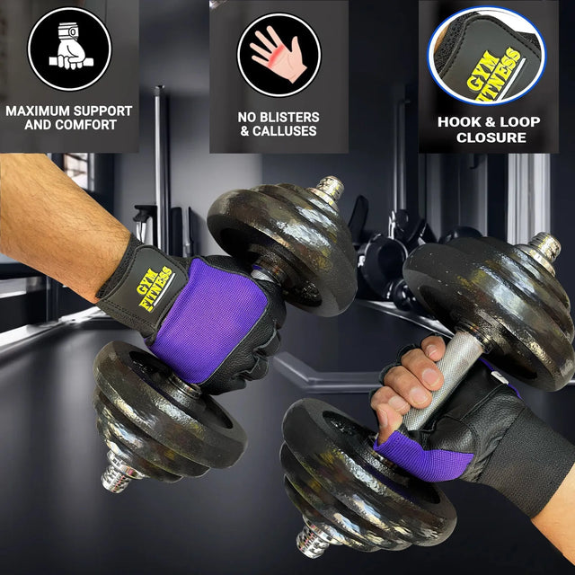 Weight Lifting Leather Gloves Short Strap Power Lifting Gloves Strong Grip palm Exercise Fitness Strength Gloves Home Gym (201) | Ideal for All Surfaces, Kids & Adults | Match-Ready | Includes Pump & Needle
