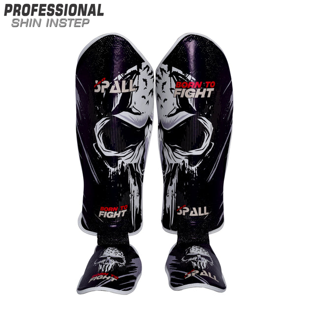 Shin Instep Pads S M L XL Black Red Blue for Protective Leg BJJ Karate Sparring Kickboxing Martial Arts MMA Boxing and Training Equipment Gear Perfect for Men By SPALL(SI-1357) | Ideal for All Surface
