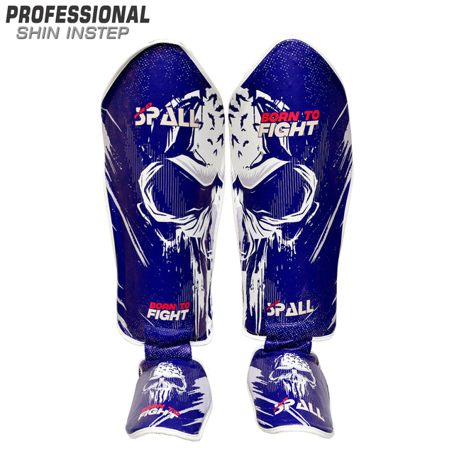 Shin Instep Pads S M L XL Black Red Blue for Protective Leg BJJ Karate Sparring Kickboxing Martial Arts MMA Boxing and Training Equipment Gear Perfect for Men By SPALL(SI-1357) | Ideal for All Surface