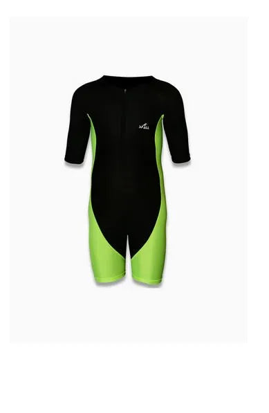 Swimming Short Sleeve Front Zipper Warm Shorty Diving Suite Sun Protection Suitable For Wakeboarding Diving Snorkeling Sailing | Ideal for All Surfaces, Kids & Adults | Match-Ready | Includes Pump & Needle