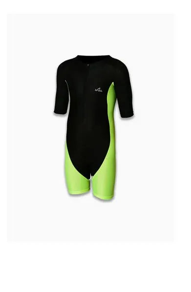 Swimming Short Sleeve Front Zipper Warm Shorty Diving Suite Sun Protection Suitable For Wakeboarding Diving Snorkeling Sailing | Ideal for All Surfaces, Kids & Adults | Match-Ready | Includes Pump & Needle