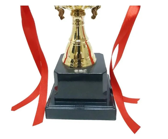 Trophy Cup Height 16.5 cm Width 14 cm Depth 7.5 cm Gold Base Black For First Place Winner Award Sports Decorations Tournaments Competitions Parties Appreciation Gift For Adult And Kids | Ideal for All Surface