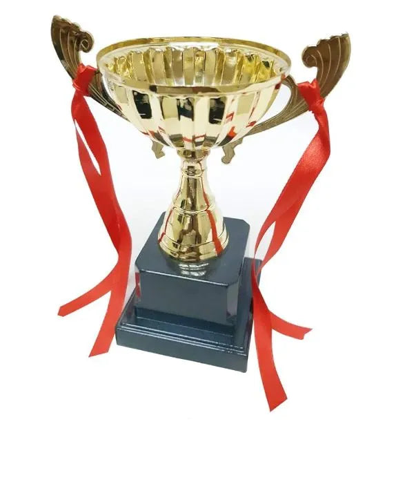 Trophy Cup Height 16.5 cm Width 14 cm Depth 7.5 cm Gold Base Black For First Place Winner Award Sports Decorations Tournaments Competitions Parties Appreciation Gift For Adult And Kids | Ideal for All Surface