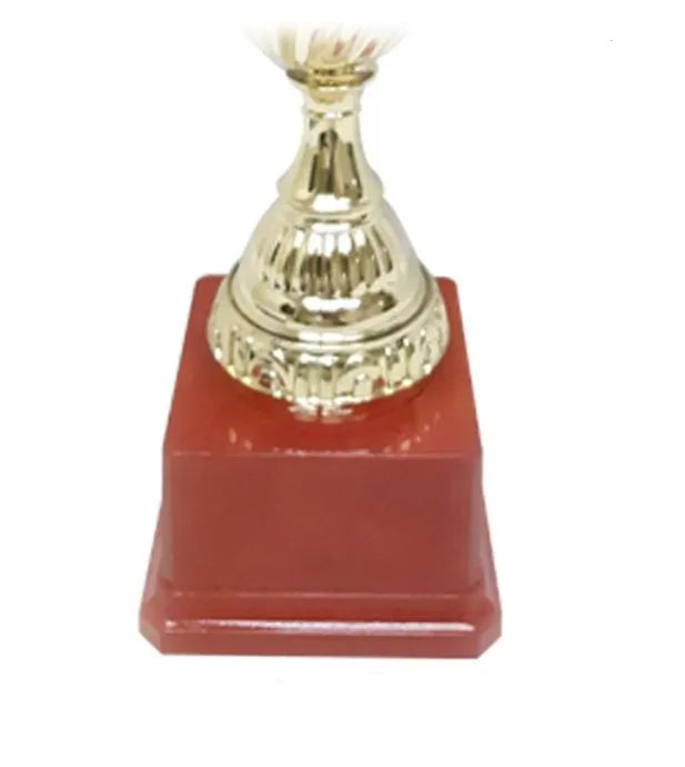 Gold Trophy Cups Height 37cm Width 19cm Depth 9cm Gold Base Red for Party Favors Props Rewards Winning Prizes Competitions Sports Tournaments Competitions(D5-A) | Ideal for All Surfaces, Kids & Adults
