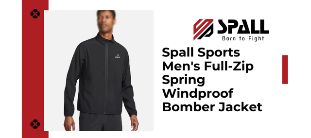 Spall Sports Men's Full-Zip Spring Windproof Bomber Jacket