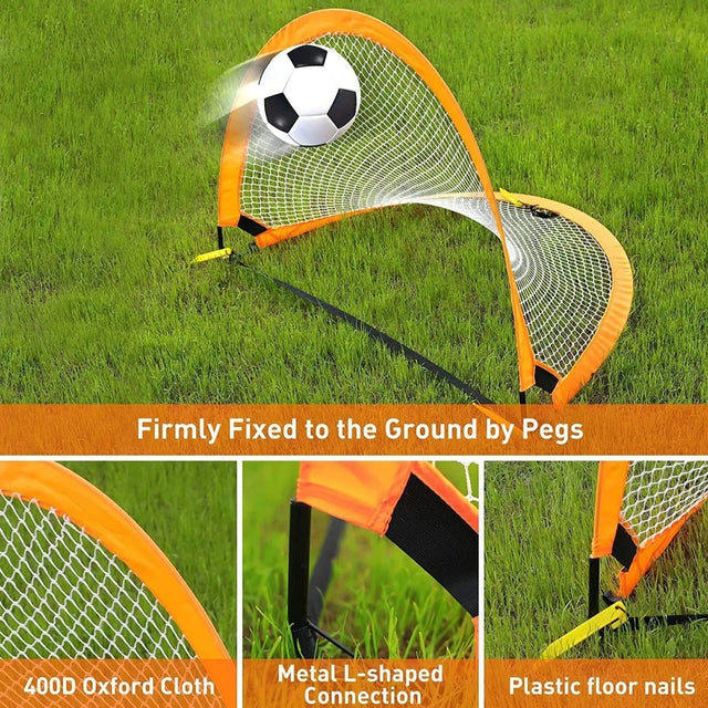 4FT Pop Up Soccer Goals Set of 2, Soccer Goals for Backyard for Kids 7-15, Soccer Nets for Backyard, Portable Kids Soccer Goals with Carry bag, Soccer Goals for Backyard for Kids, Toddler Soccer Goals