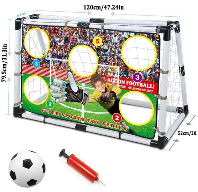 Kids Soccer Goal Net - 47'' x 32'' Football Net - Football Target Net for Kids - Soccer Goals for Backyard - 1 Packs Kids Soccer Balls and Pump - Kids Soccer Nets for Backyard Soccer Set
