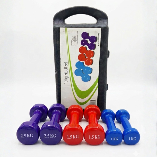 Laminated Dumbbells 10KG Pair Weight Set Durable Gym Hand Weights for Strength Training Home Workout Fitness Equipment