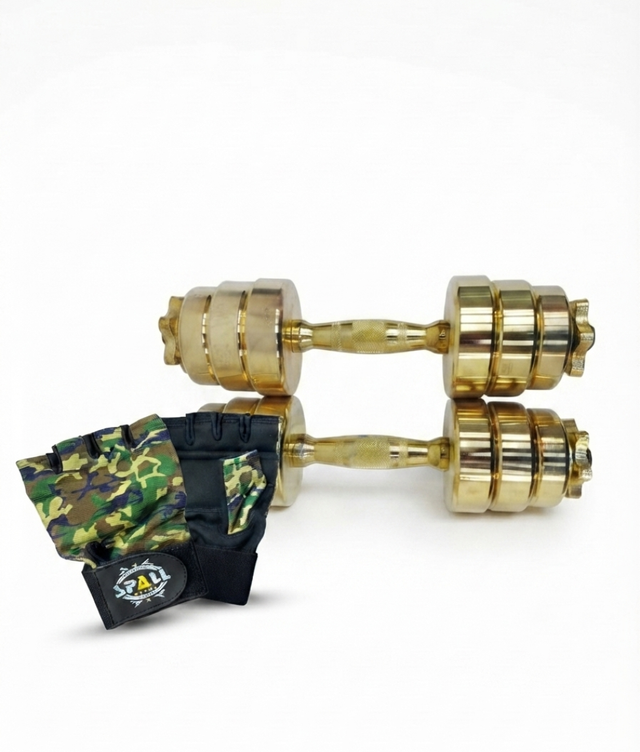 Spall Vintage Dumbbell Set Combo with Gym Workout Gloves 10KG 15KG 20KG Strength Training Weightlifting Fitness Home Gym Equipment