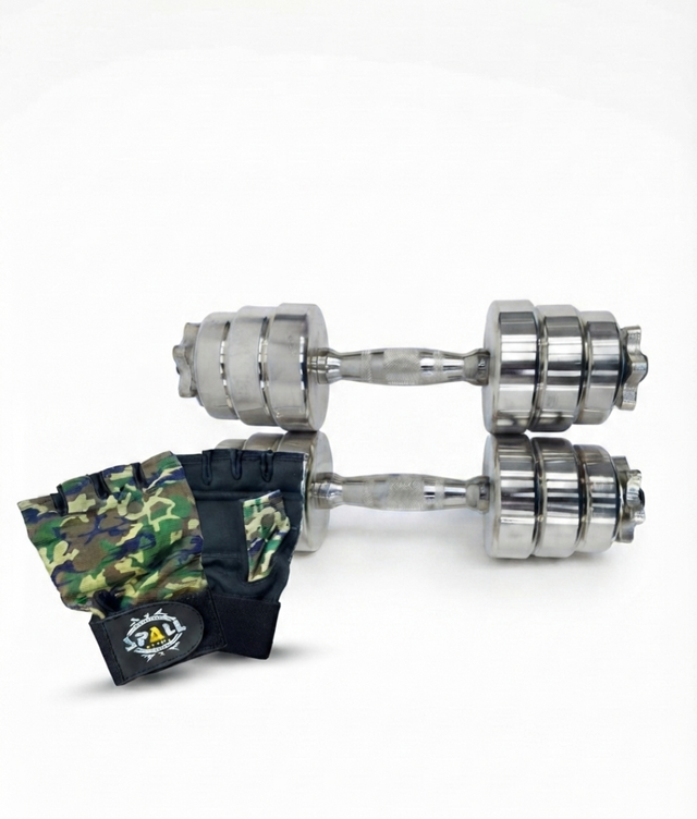 Spall Vintage Dumbbell Set Combo with Gym Workout Gloves 10KG 15KG 20KG Strength Training Weightlifting Fitness Home Gym Equipment
