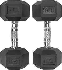 Rubber Dumbbells with Steel Grip