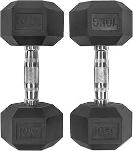 Rubber Dumbbells with Steel Grip