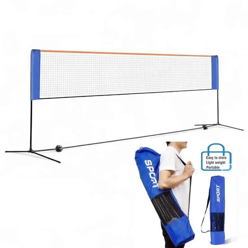 spall Badminton Net Set 5 Meter Portable Outdoor Indoor Badminton Net System with Durable Net Poles Carry Bag for Backyard Garden Beach School Sports Training