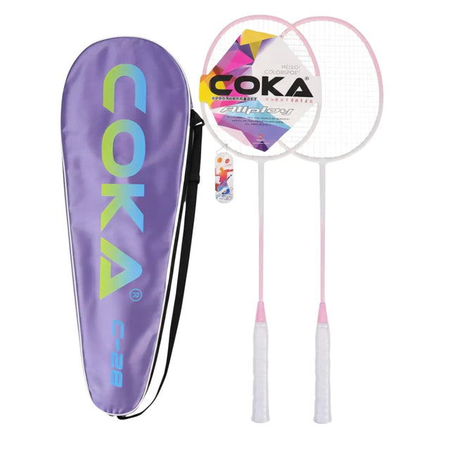 COKA Badminton Racket Lightweight Durable High-Tension Sports Racket for Training & Outdoor Play