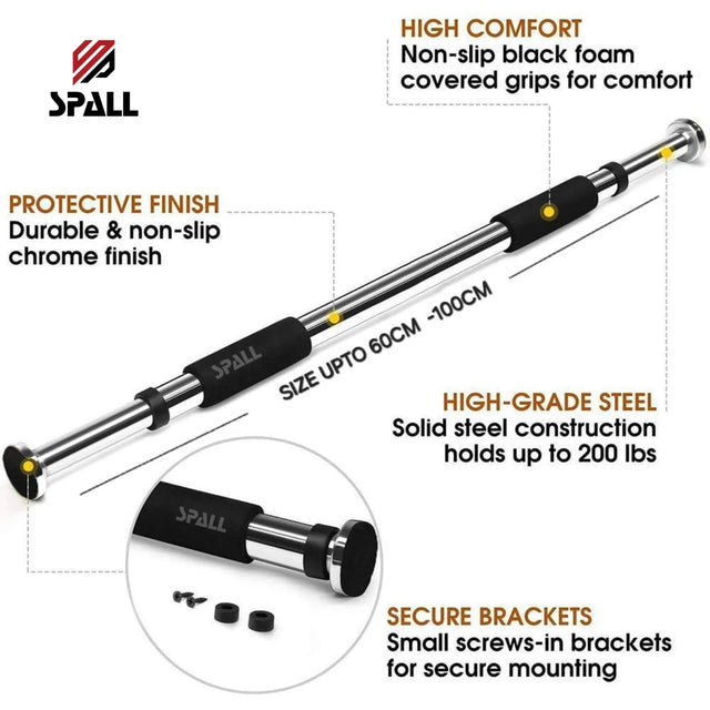 Adjustable Pull Up Door Bar One Size Upper Body Workout Bar for Home Gym Exercise